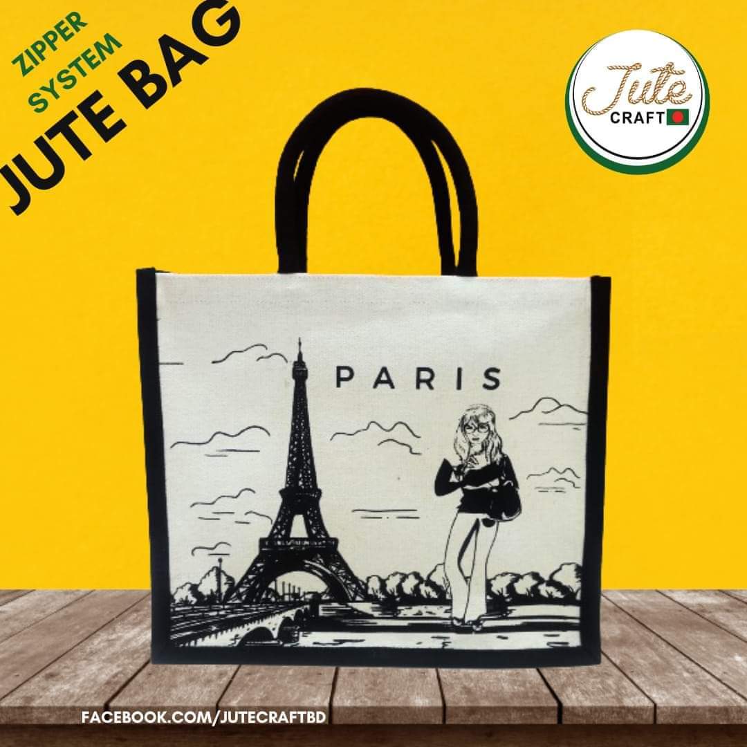 Zipper system jute bag