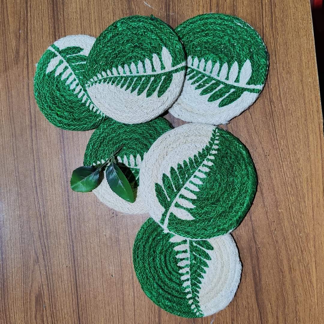 Fern jute coasters